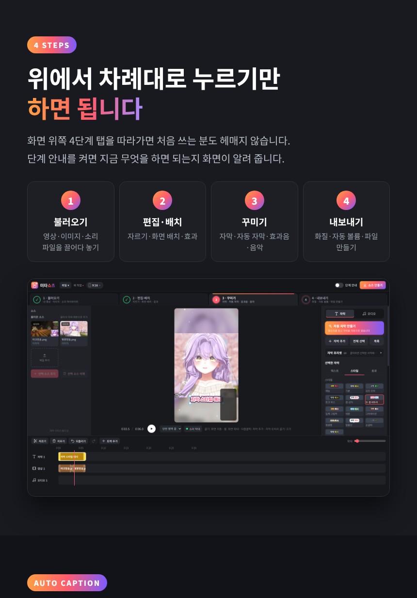 영상 편집 4단계